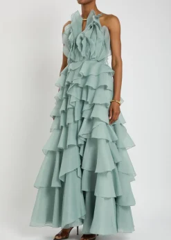 Cleo ruffled chiffon gown