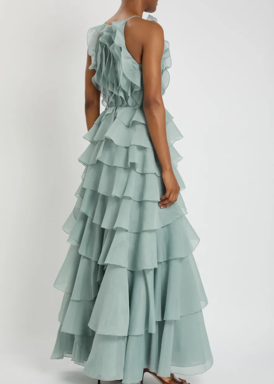 Cleo ruffled chiffon gown