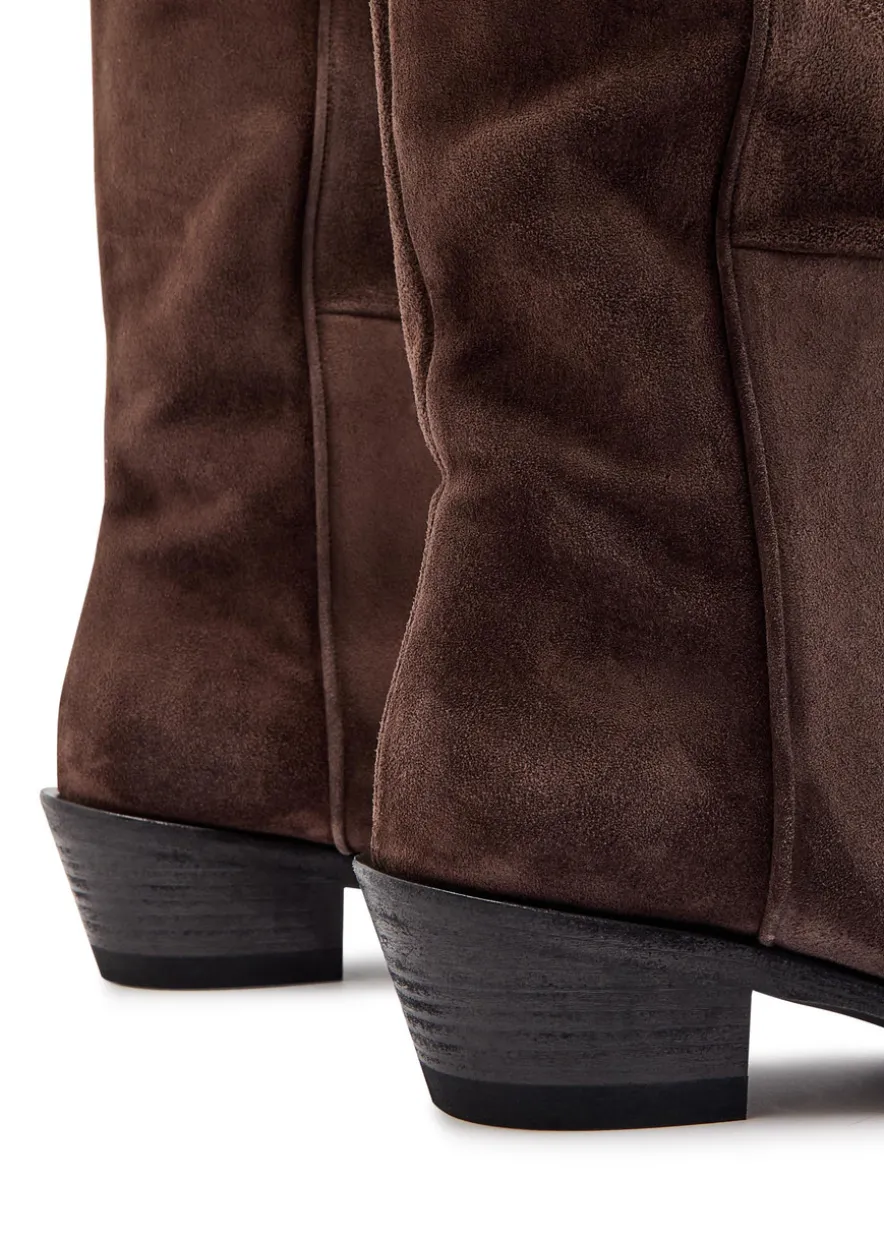 Clive 35 draped suede mid-calf boots