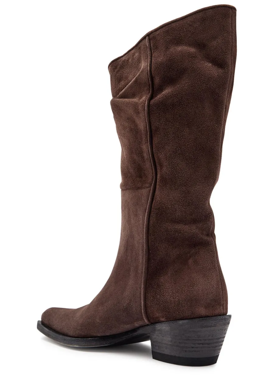 Clive 35 draped suede mid-calf boots