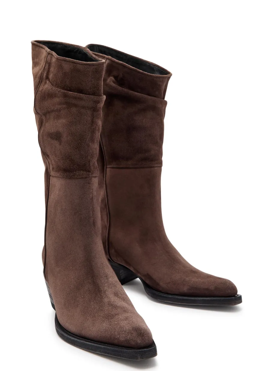 Clive 35 draped suede mid-calf boots