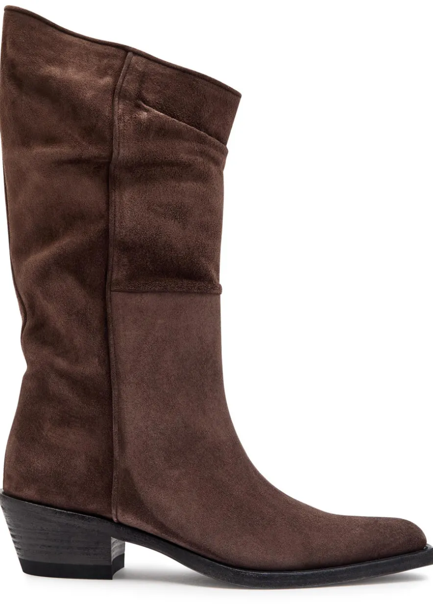 Clive 35 draped suede mid-calf boots