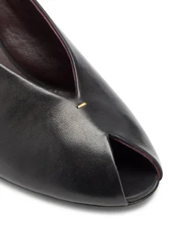 Cloak 75 peep-toe leather mules