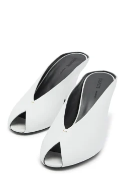 Cloak 75 peep-toe leather mules