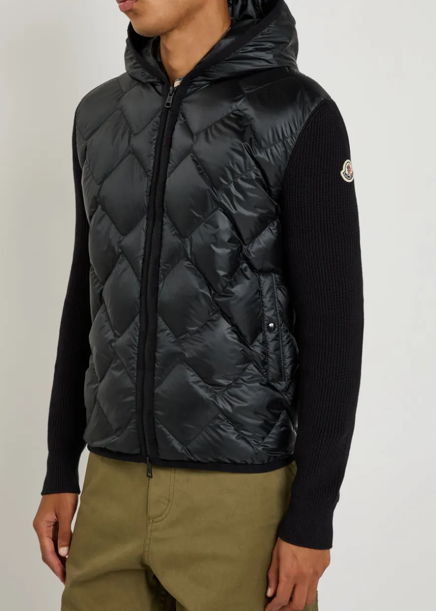 Close-knit and nylon jacket