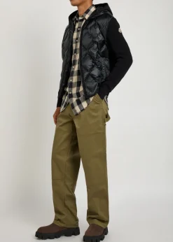 Close-knit and nylon jacket