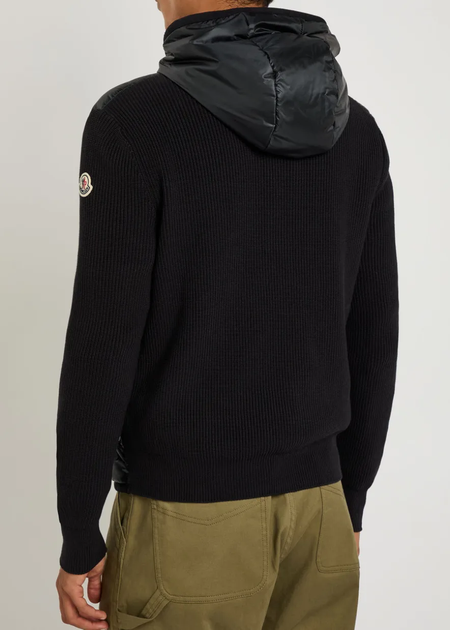 Close-knit and nylon jacket