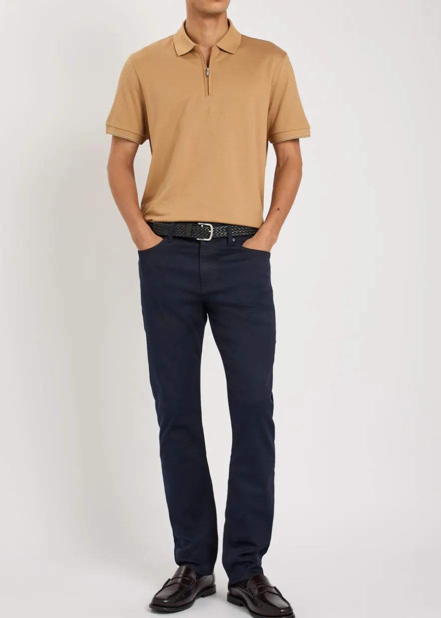 Close-knit cotton polo shirt