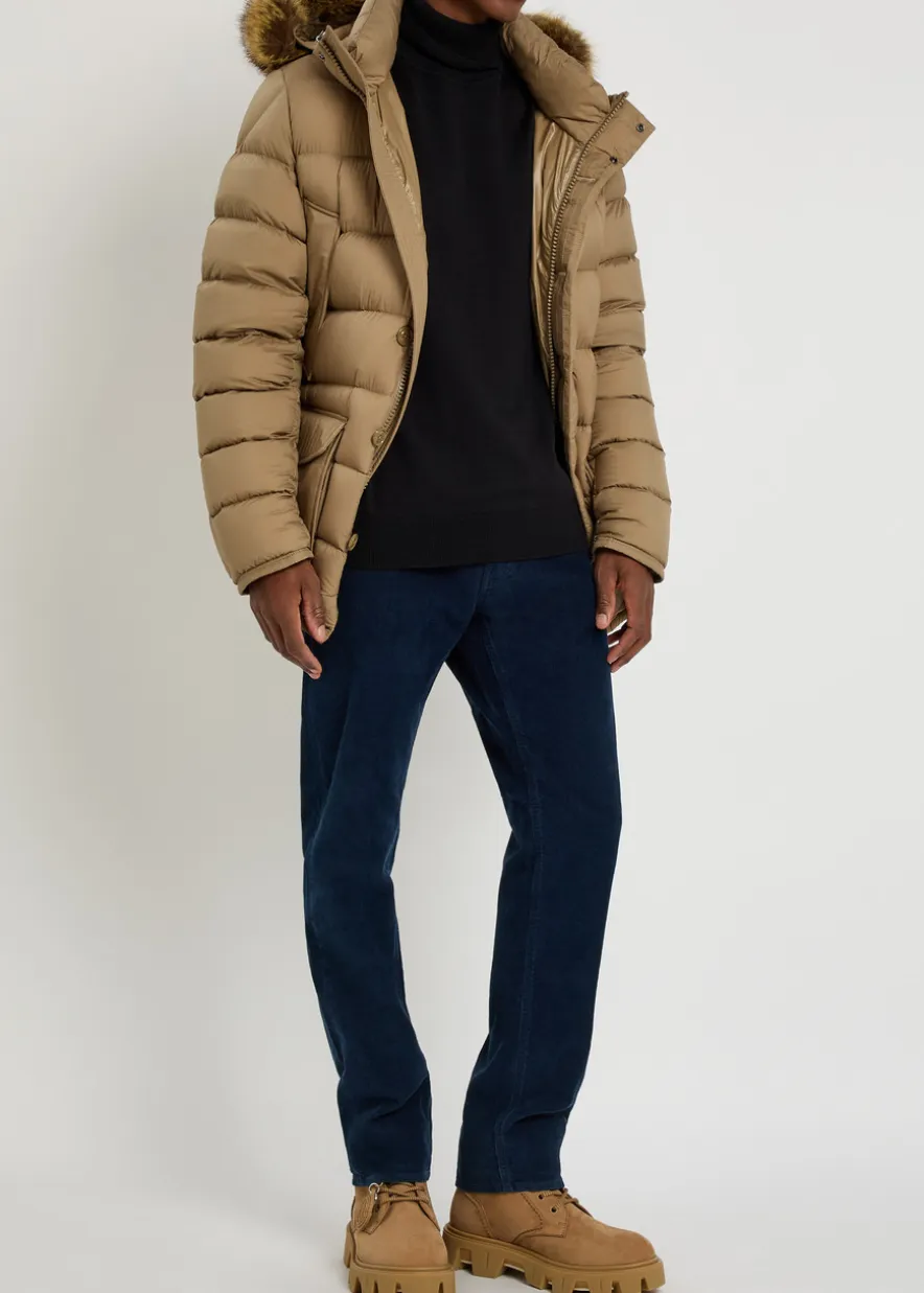 Clunye faux fur-trimmed nylon jacket