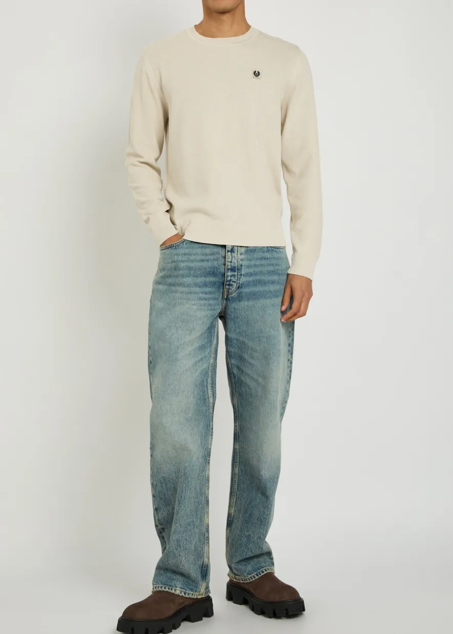 Coast piqué silk and cotton-blend jumper