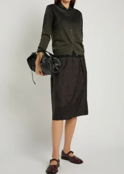 Coated wool-blend cardigan