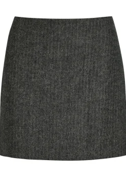 Coci herringbone wool-blend mini skirt
