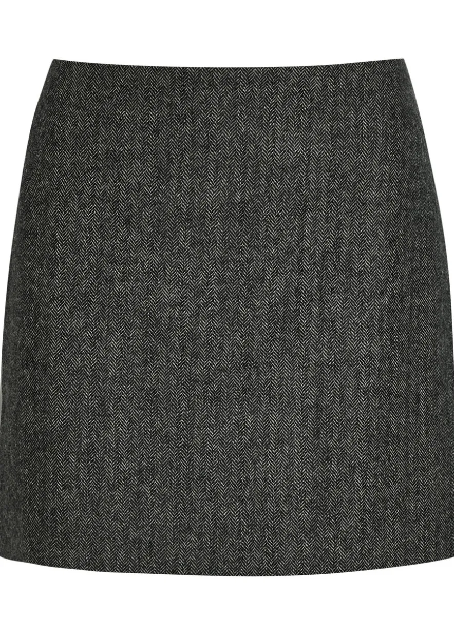 Coci herringbone wool-blend mini skirt