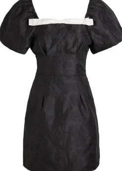 Cocktail floral-jacquard woven mini dress