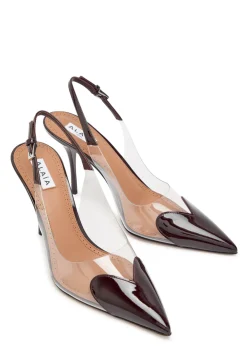 Coeur 90 patent leather slingback pumps