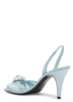 Coeur Royal 85 embellished satin slingback sandals