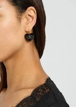 Coeur Royal enamelled heart earrings