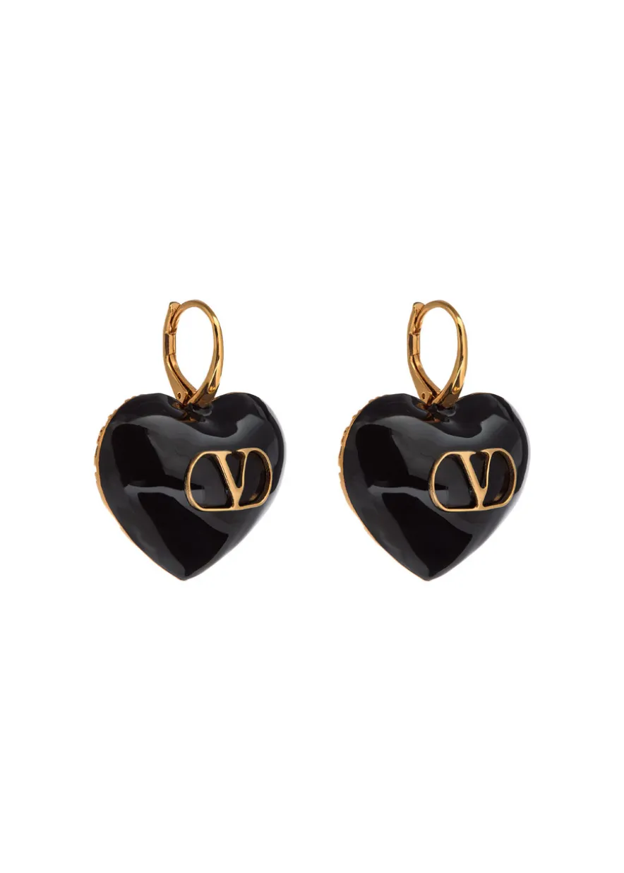 Coeur Royal enamelled heart earrings