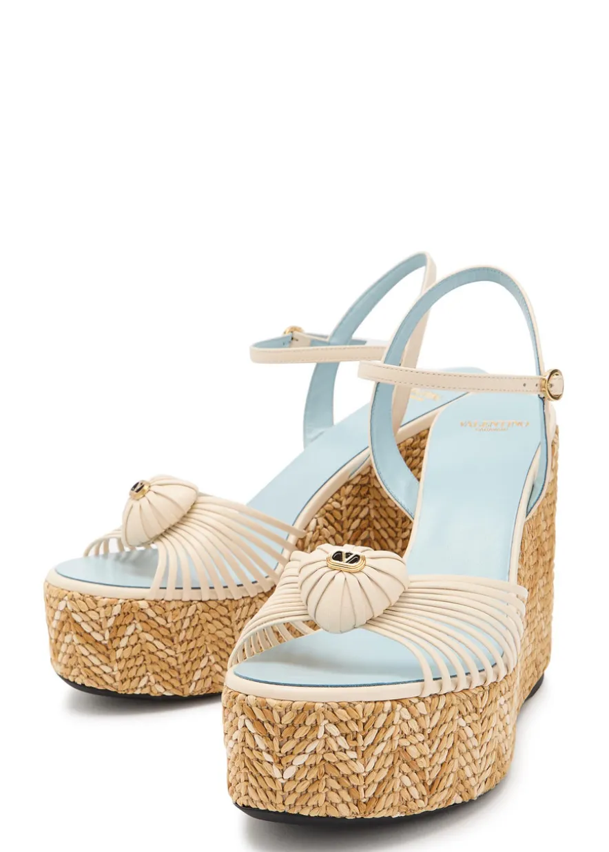 Coeur Royal 110 leather espadrille wedge sandals