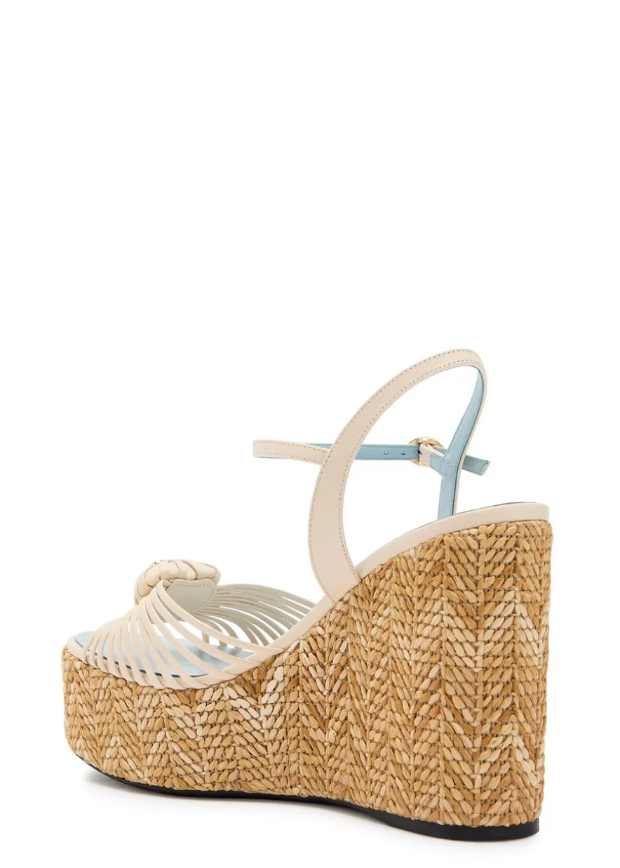 Coeur Royal 110 leather espadrille wedge sandals