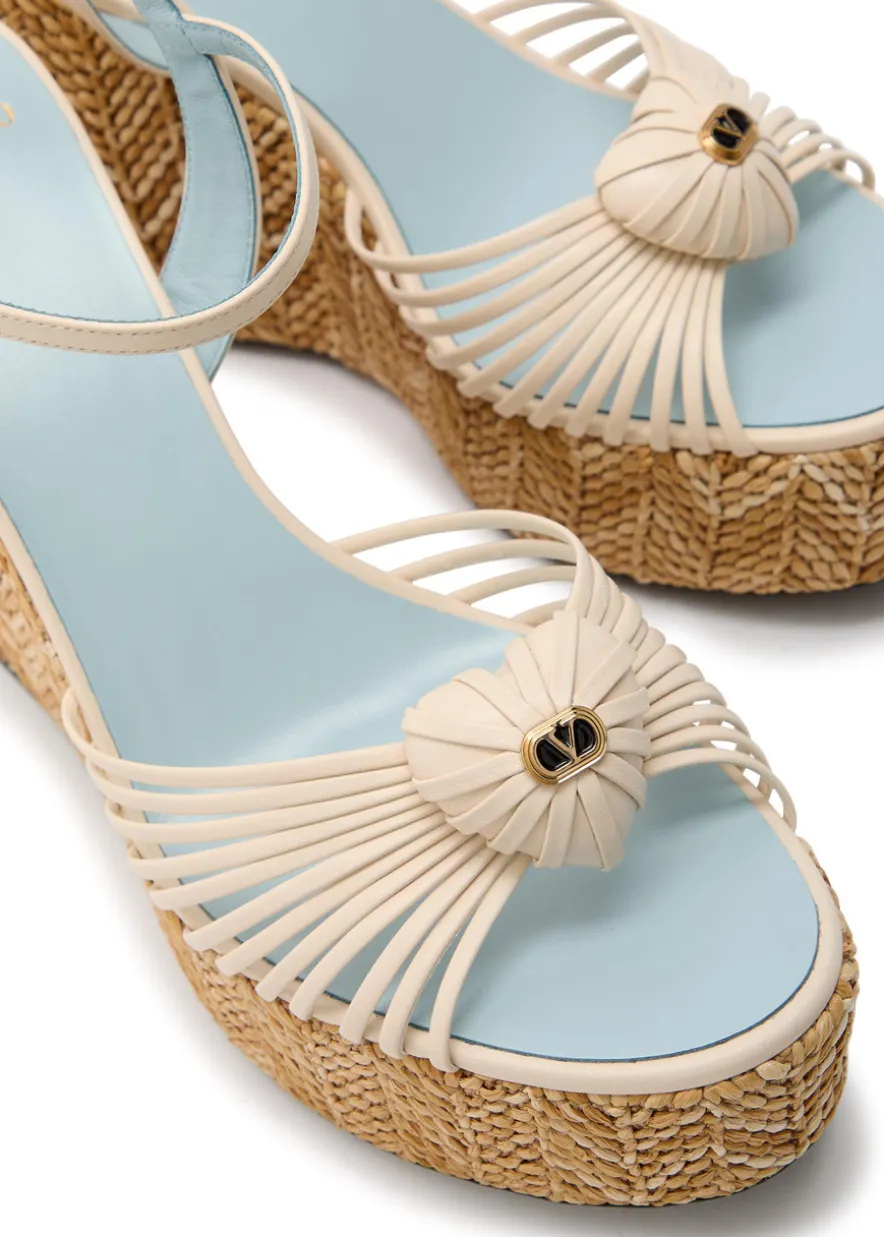 Coeur Royal 110 leather espadrille wedge sandals