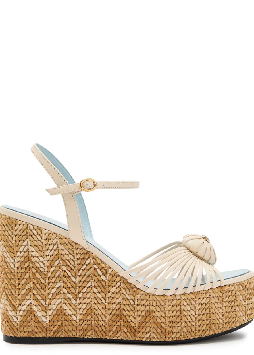 Coeur Royal 110 leather espadrille wedge sandals