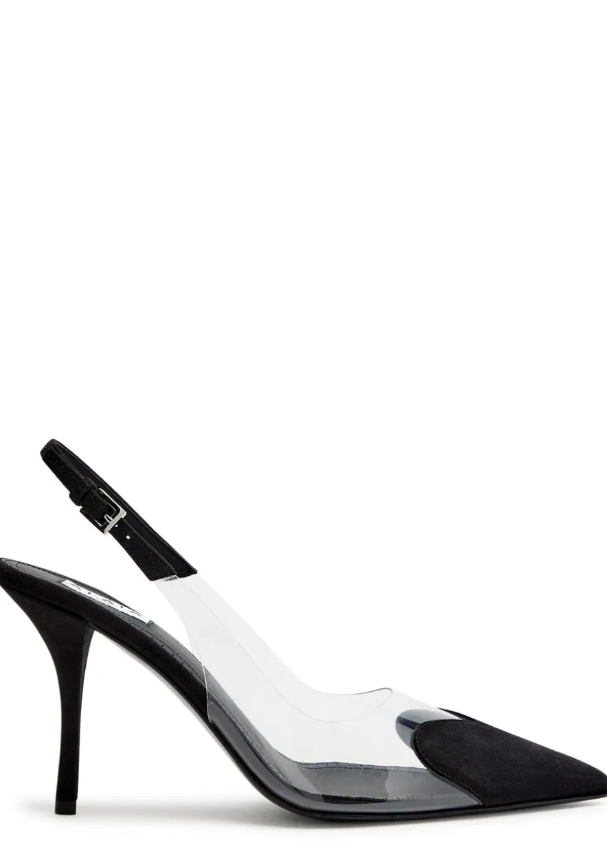 Coeur 90 suede slingback pumps