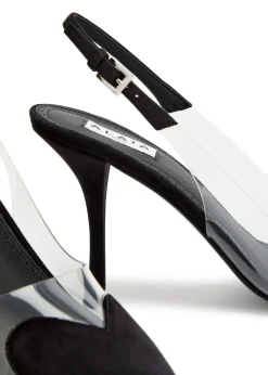 Coeur 90 suede slingback pumps