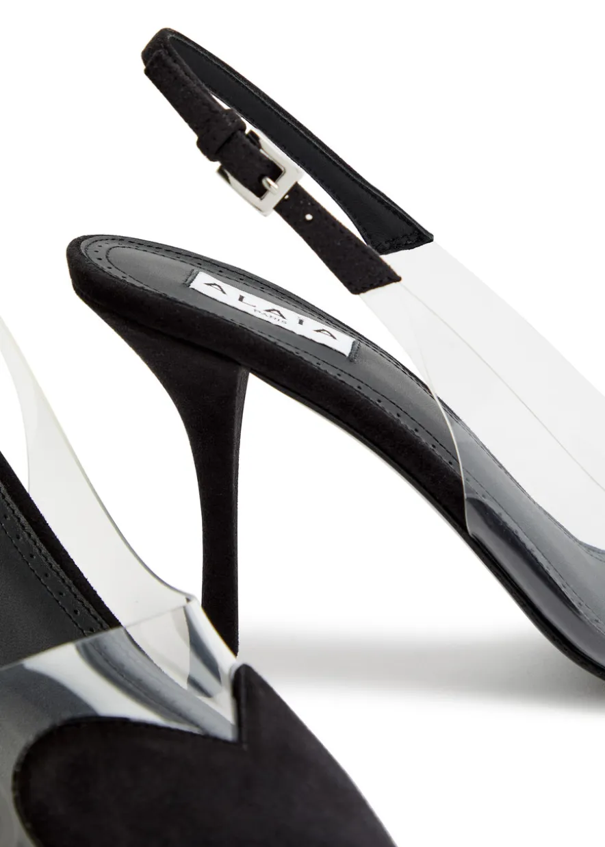 Coeur 90 suede slingback pumps