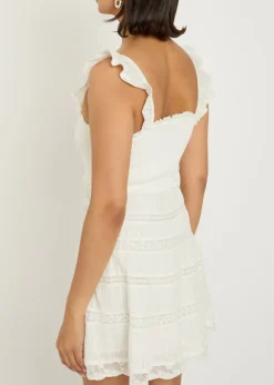 Colbera lace-trim cotton mini dress