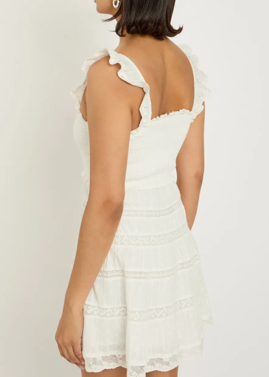 Colbera lace-trim cotton mini dress