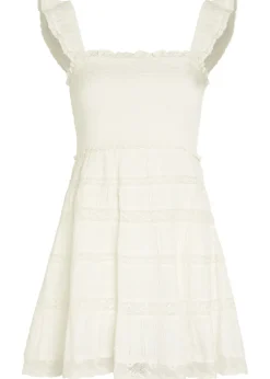 Colbera lace-trim cotton mini dress