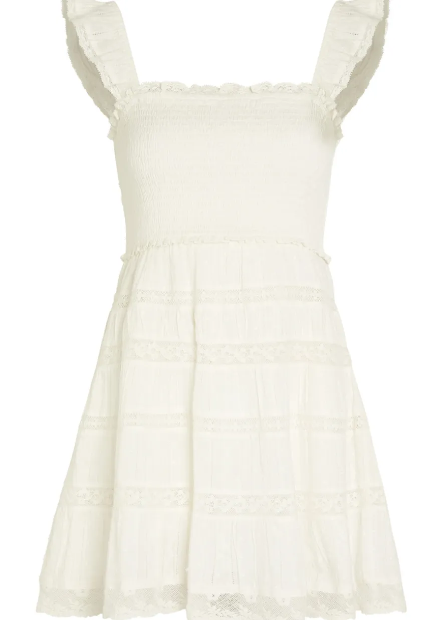 Colbera lace-trim cotton mini dress
