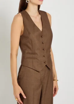 Coleridge wool and silk-blend vest