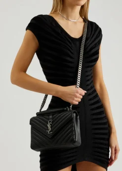 College medium leather shoulder bag