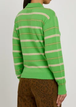Collegiate striped cashmere polo jumper
