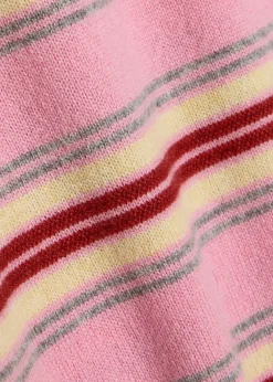 Collegiate striped cashmere polo top