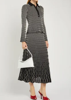Collen textured knit polo top
