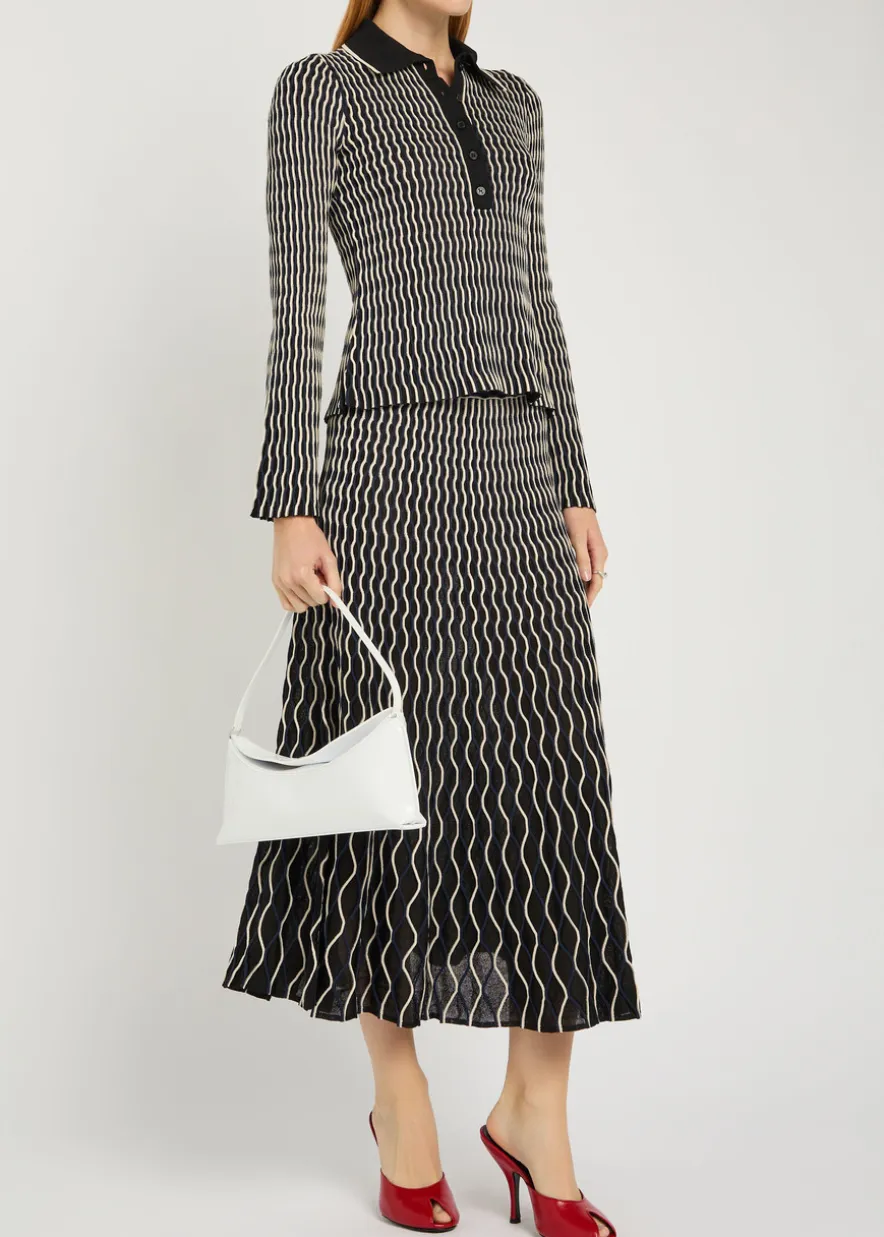 Collen textured knit polo top