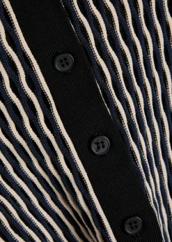 Collen textured knit polo top