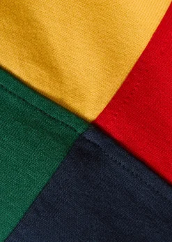 Colour-blocked cotton rugby top