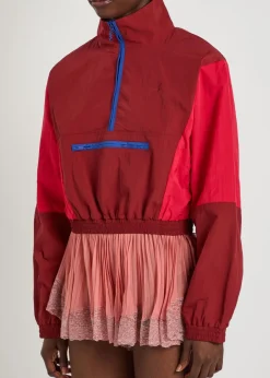 Colour-blocked shell cropped jacket