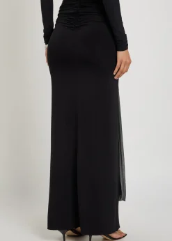Colour-blocked stretch-jersey maxi skirt