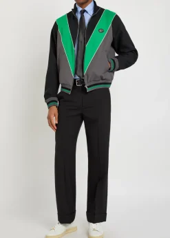 Colour-blocked twill track jacket