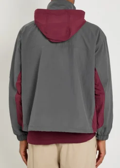 Colour-block hooded shell jacket