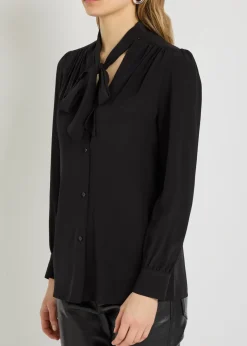 Colt tie-neck silk blouse