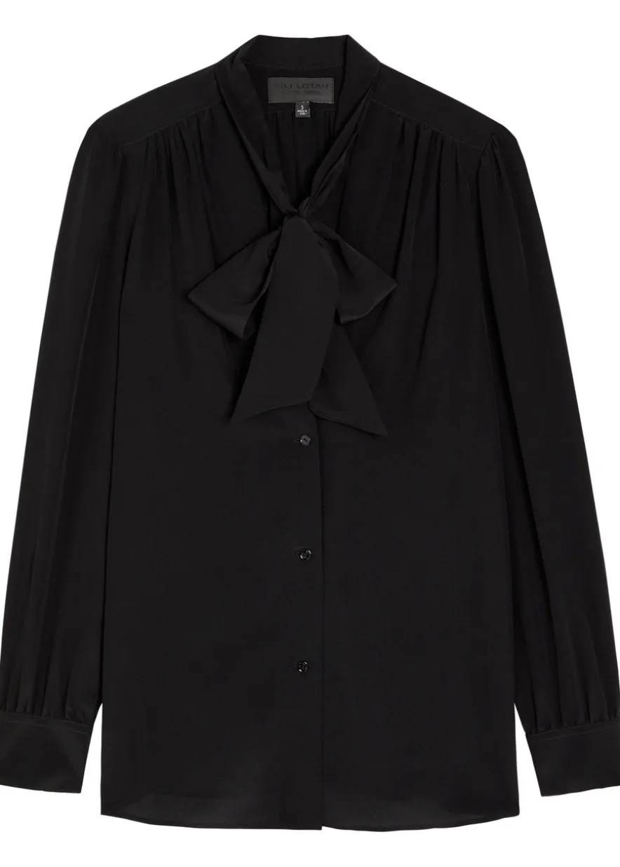Colt tie-neck silk blouse