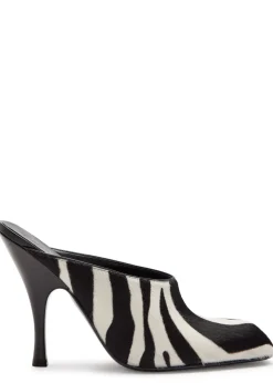 Colt 100 zebra-print calf hair mules