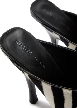 Colt 100 zebra-print calf hair mules