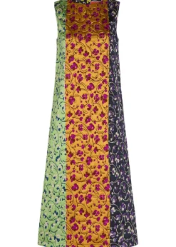 Column floral-jacquard woven midi dress